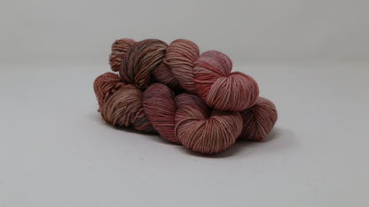 3 skeins of variegated yarn on a white surface and background